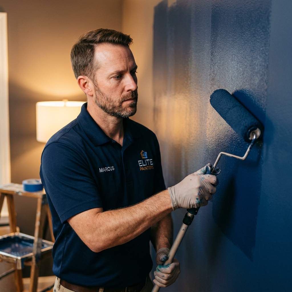 Professional painter working